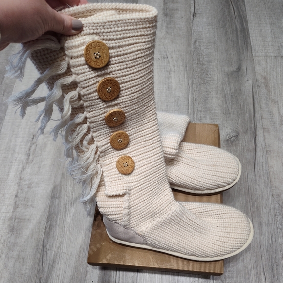 Ugg fringe cardy boot ivory 7 - Picture 2 of 7